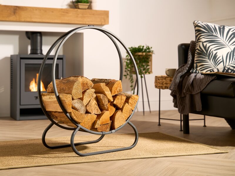 Adam Burford Firewood Log Holder in Black 26855