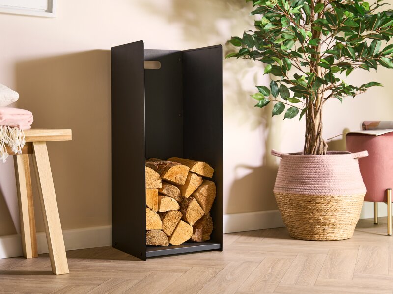 Adam Burton Firewood Log Holder in Black 26856
