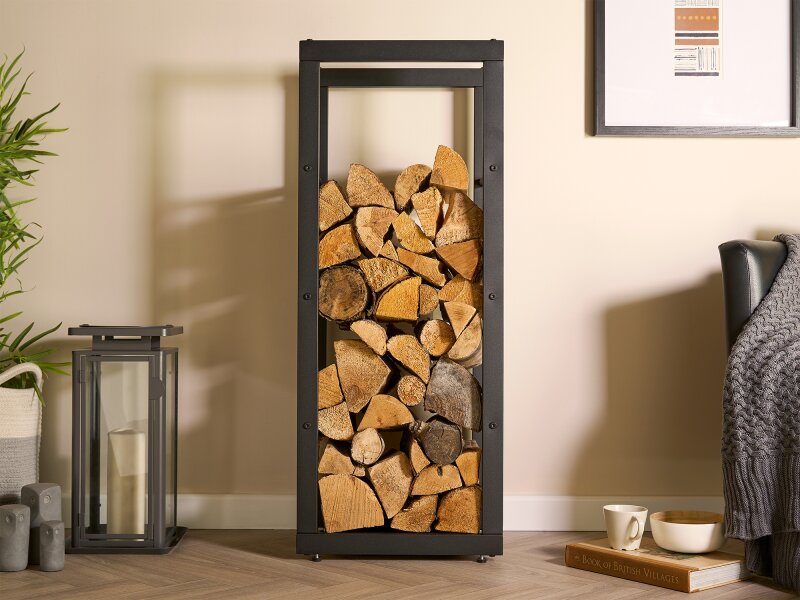 Adam Stanton Tall Firewood Log Holder in Black 26857