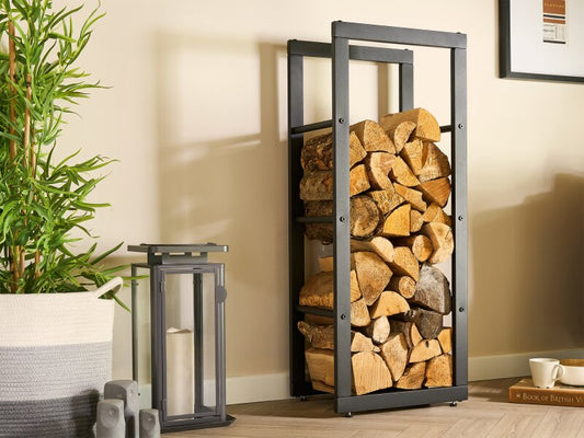 Adam Stanton Tall Firewood Log Holder in Black 26857