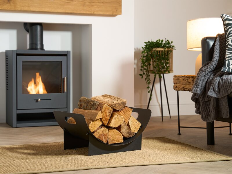 Adam Fairford Firewood Log Holder in Black 26858