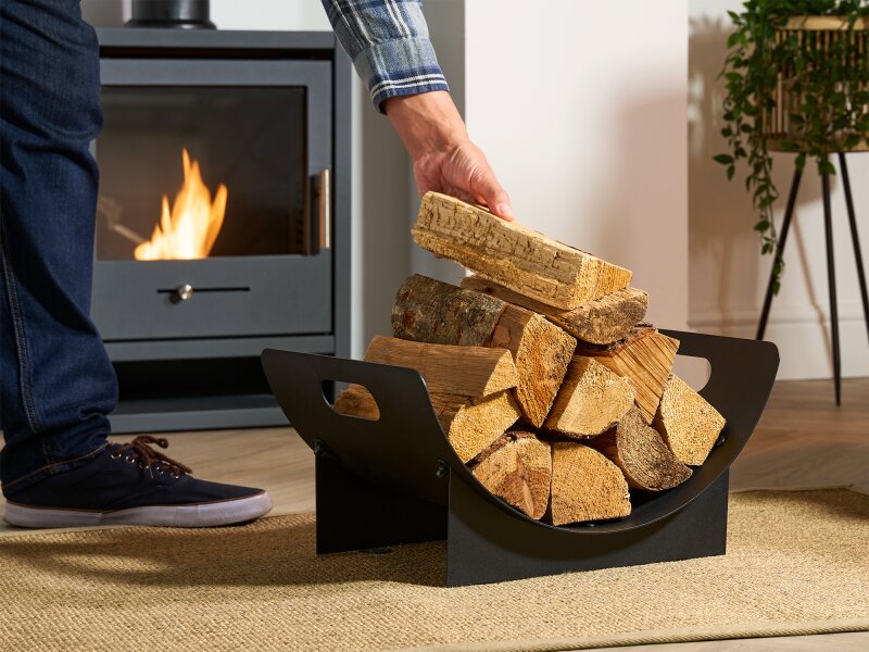 Adam Fairford Firewood Log Holder in Black 26858