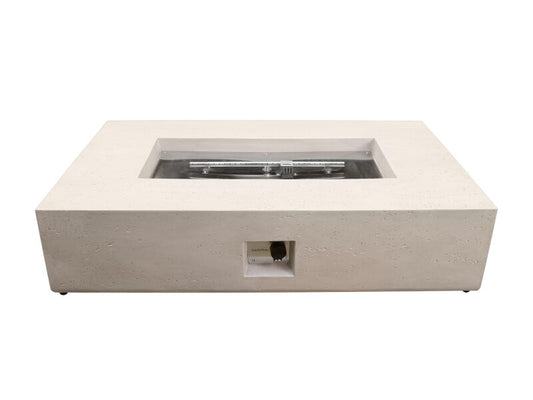Field & Flame Liana Rectangle Gas Fire Pit in Travertine