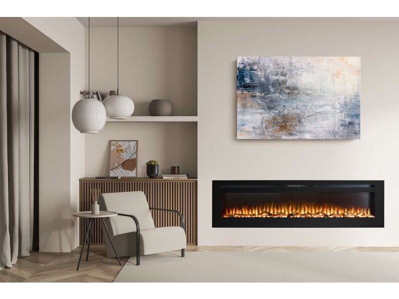Adam Orlando Inset / Wall Mounted Electric Fire, 72 Inch 10984