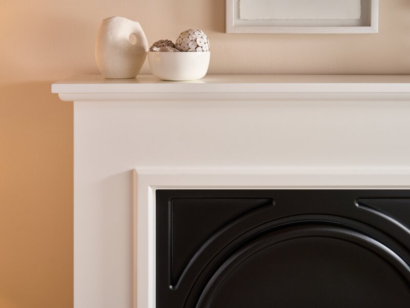 Adam Warwick Fireplace Suite In Pure White & Black Cast Effect, 36 Inch 11002