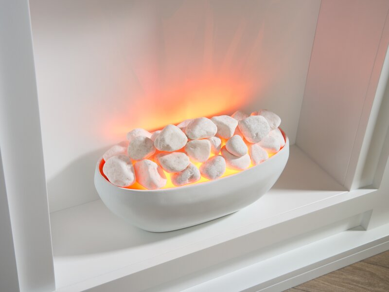 Sureflame Mondrian Electric Fireplace Suite in White 10982