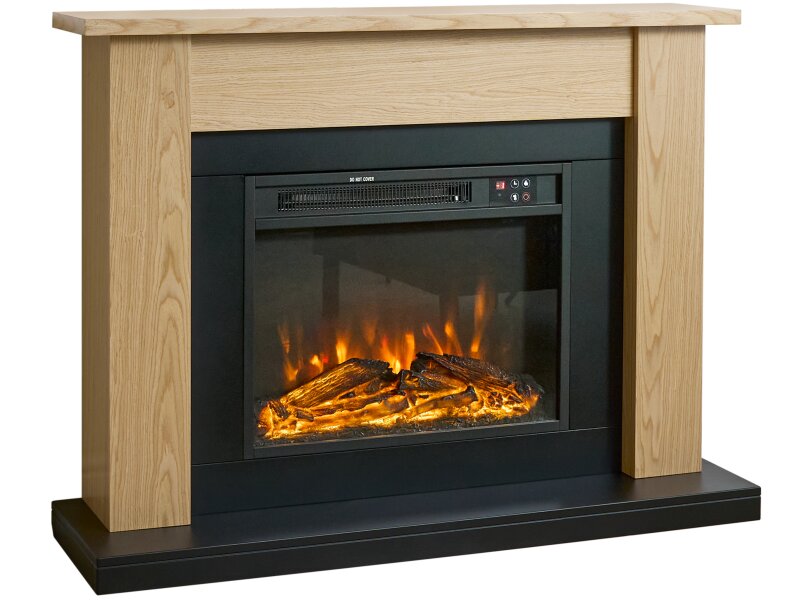 Sureflame Banbury Electric Fireplace Suite in Oak & Black, 43 Inch