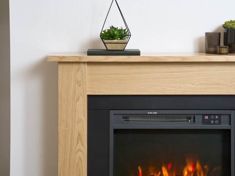 Sureflame Banbury Electric Fireplace Suite in Oak & Black, 43 Inch