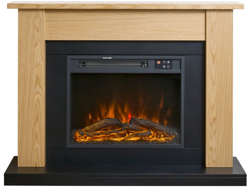 Sureflame Banbury Electric Fireplace Suite in Oak & Black, 43 Inch