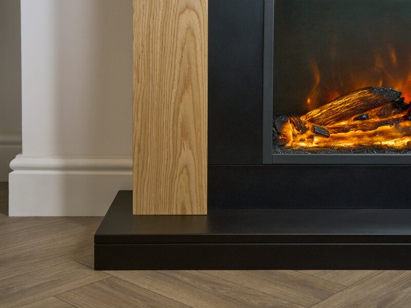 Sureflame Banbury Electric Fireplace Suite in Oak & Black, 43 Inch