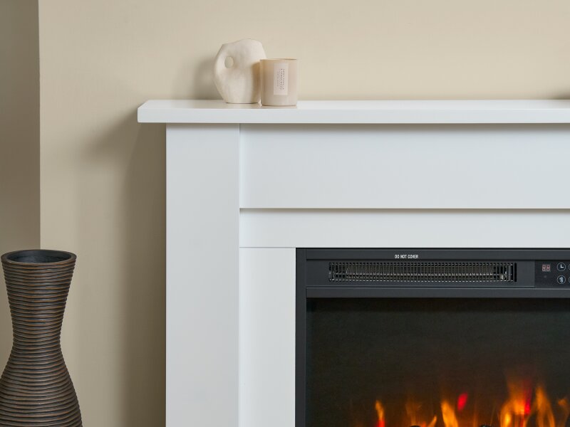 Sureflame Banbury Electric Fireplace Suite in White, 43 Inch