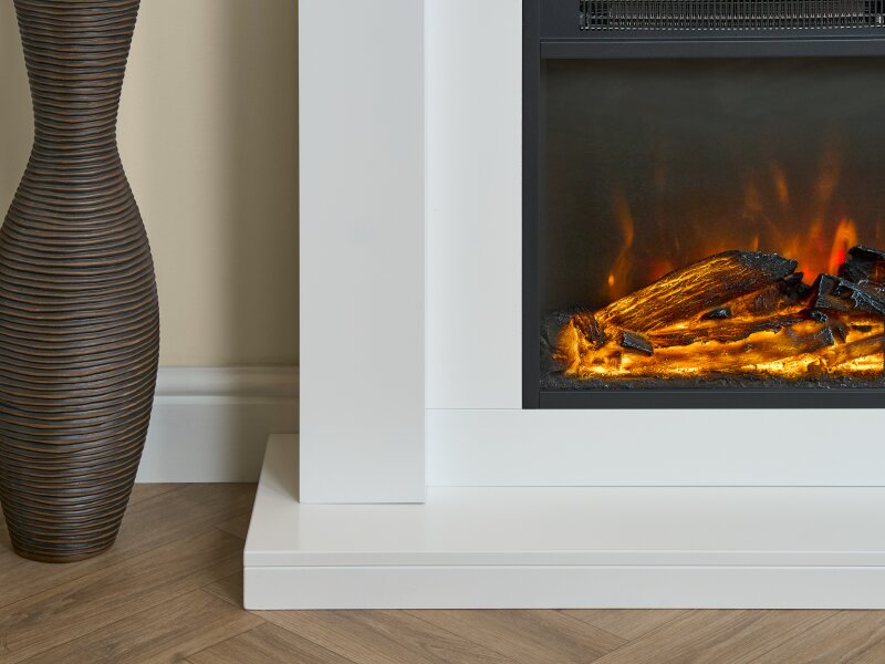 Sureflame Banbury Electric Fireplace Suite in White, 43 Inch