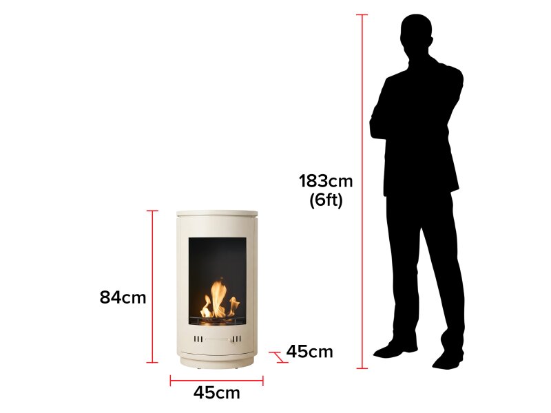 Sureflame Barila Bio Ethanol Stove in Cream