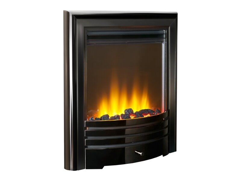 Acantha Amara Coal or Pebbles Electric Fire in Black Nickel with Remote Control