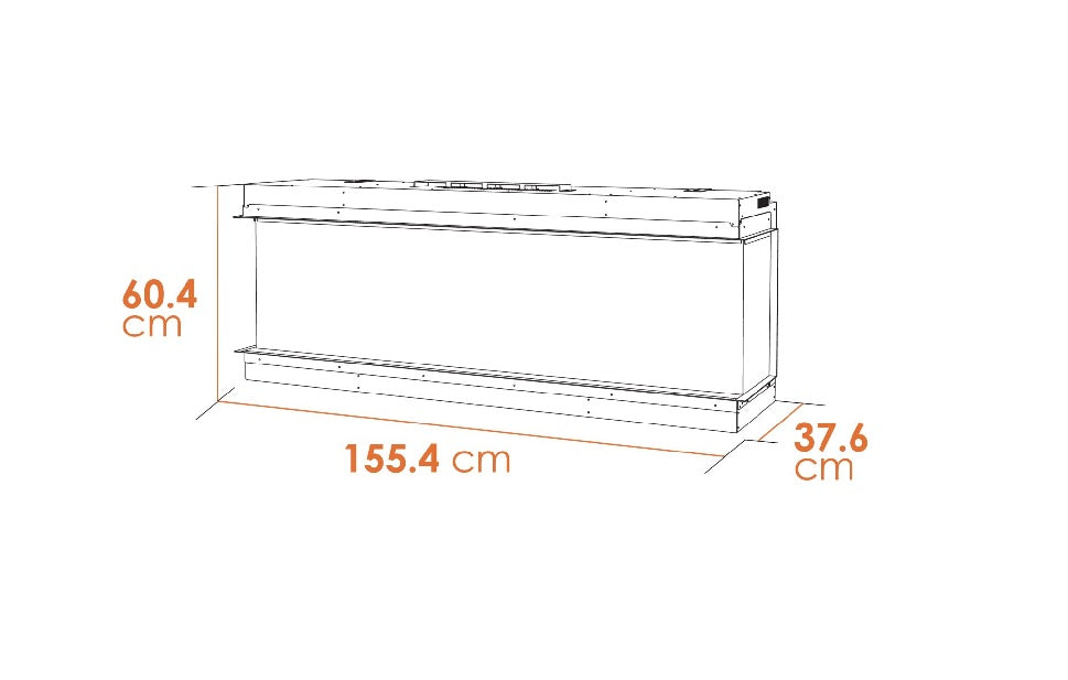 Acantha Ignis 1500 Corner View Media Wall Electric Fire Dimensions