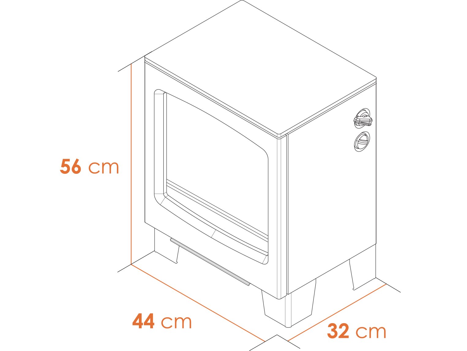 Acantha Lunar Electric Stove Dimensions
