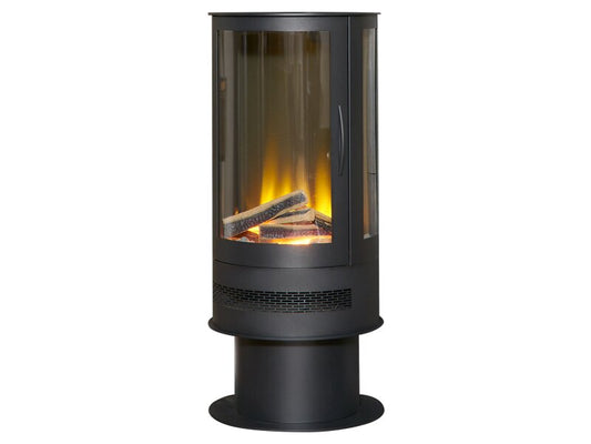 Acantha Orbit Cylinder Electric Stove with Remote in Charcoal Grey