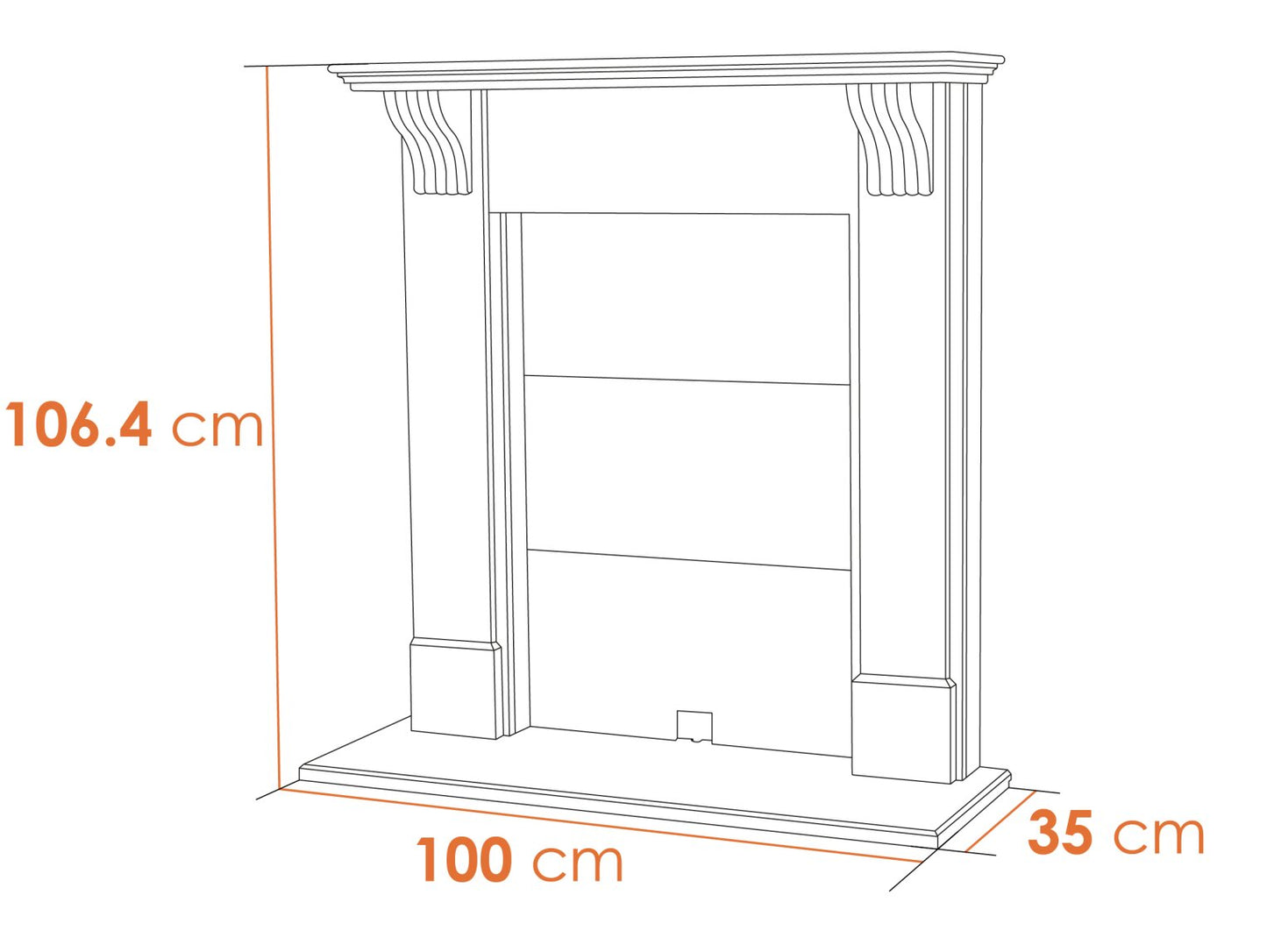 Adam Harrogate Stove Fireplace Dimensions