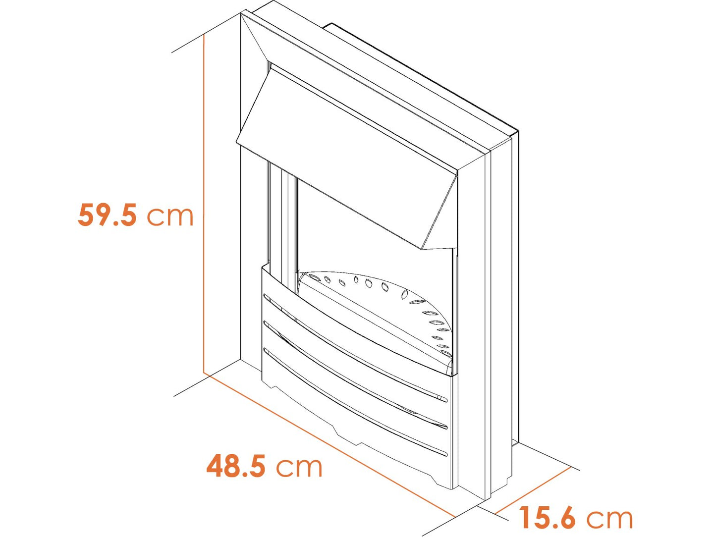 Adam Helios Electric Fire Dimensions