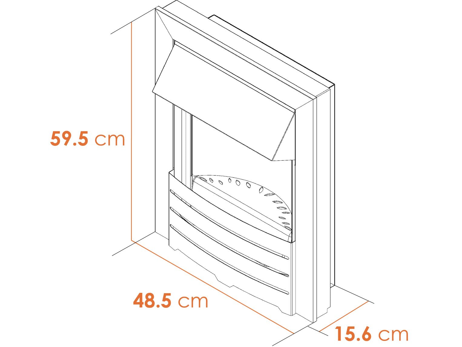 Adam Helios Electric Fire Dimensions