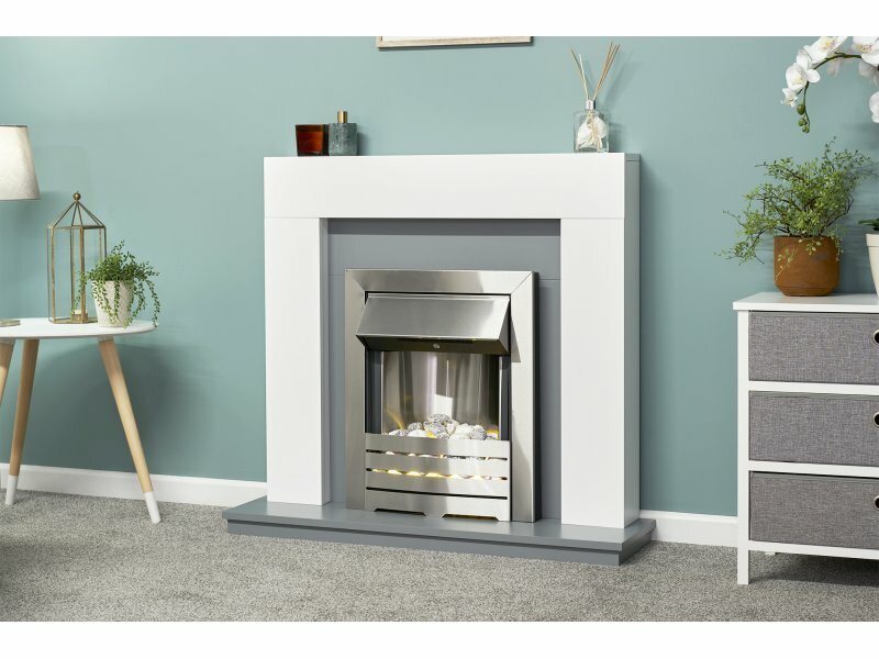 Adam Helios Remote Control Electric Fire in Brushed Steel