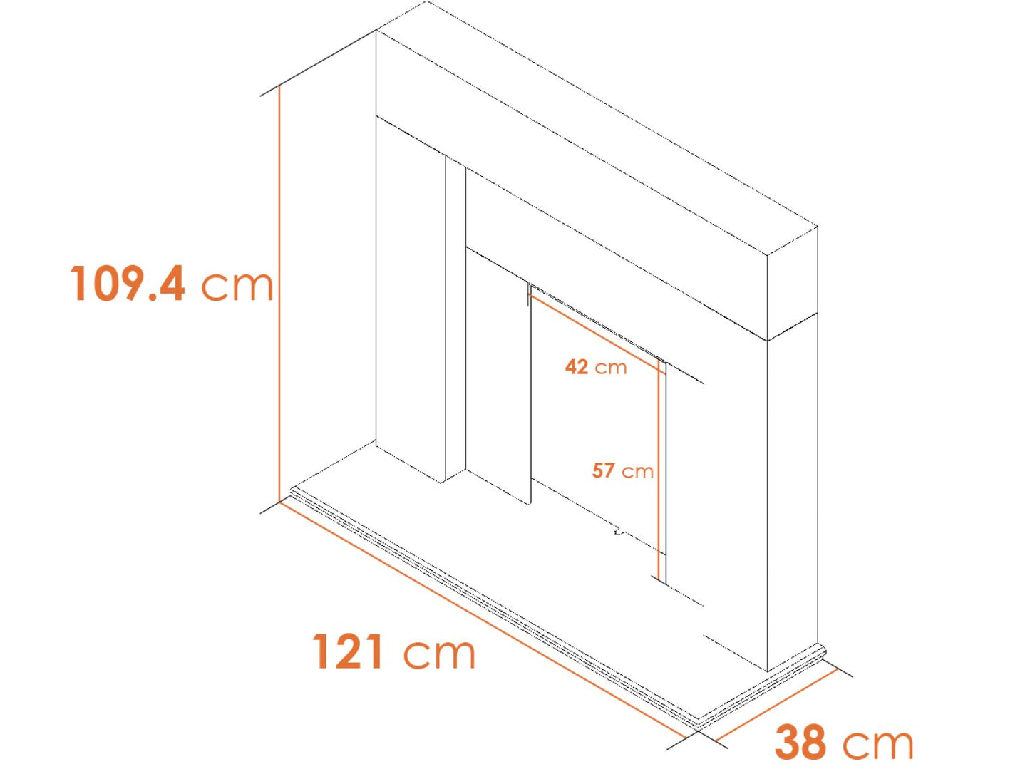 Adam Miami Fireplace Dimensions