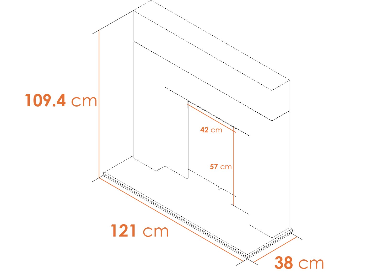 Adam Miami Fireplace Dimensions
