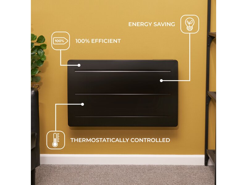 Adam Onyx 1500W Ceramic Core Electric Radiator in Black