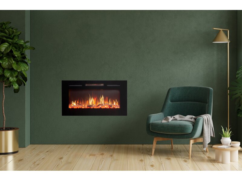 Adam Orlando Inset / Wall Mounted Electric Fire, 36 Inch