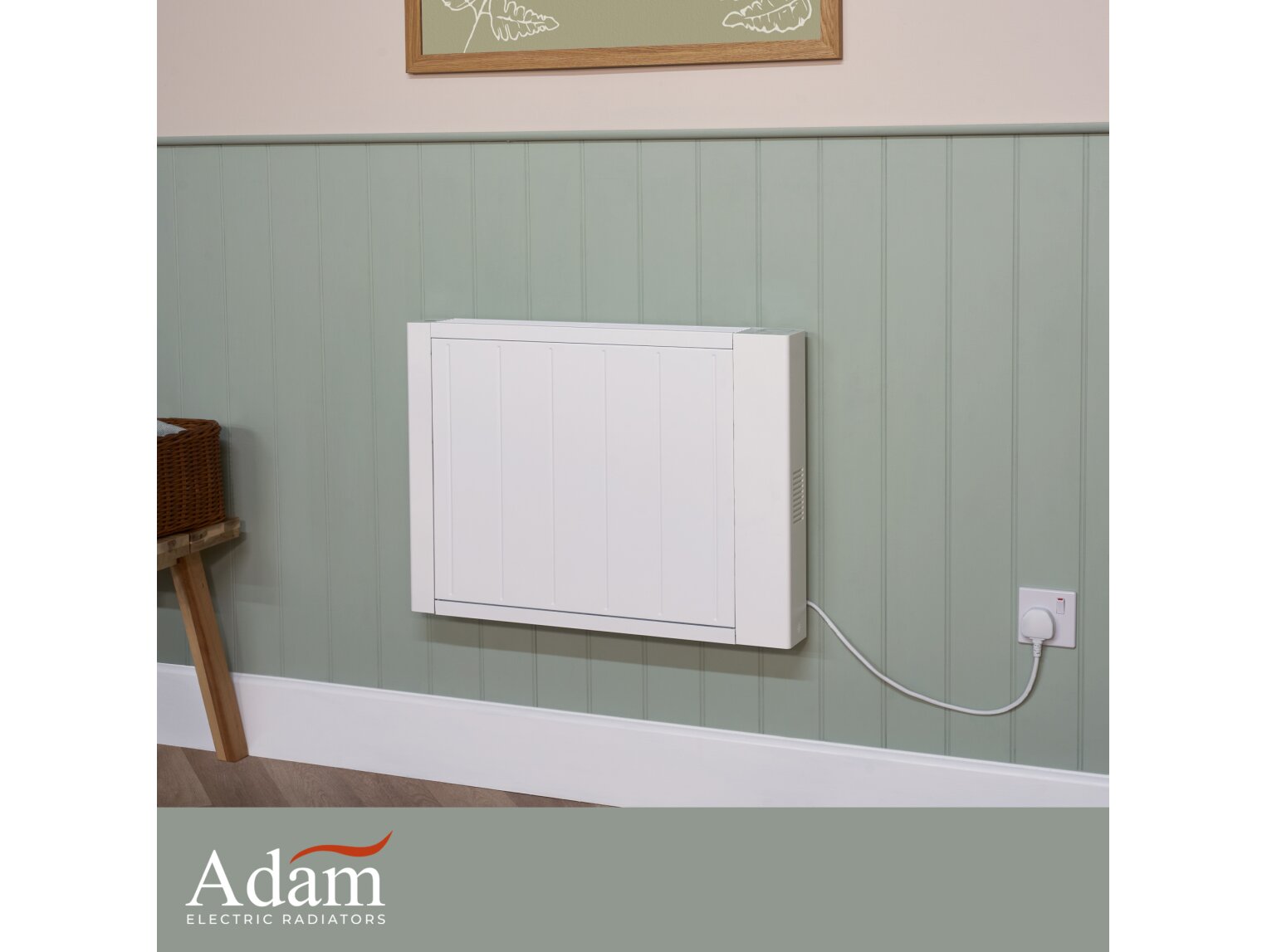 Adam Sola Ceramic-IQ 1500W Electric Radiator in White with Smart WiFi Control