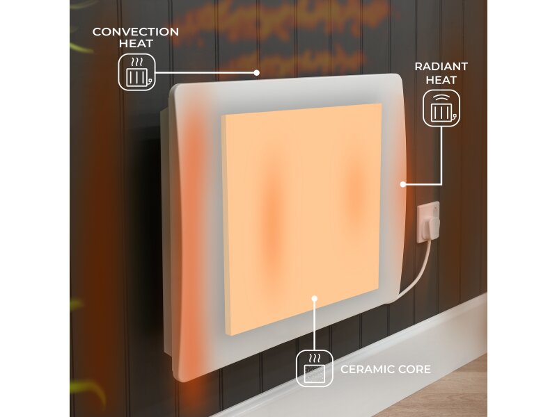 Adam Solis 2000W Ceramic Core Electric Radiator in White