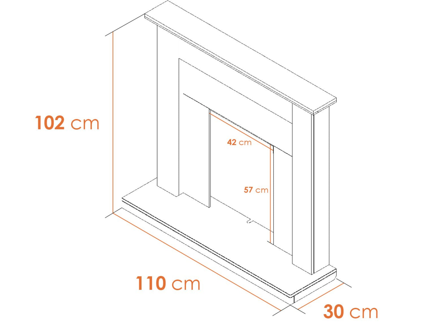 Adam Sutton Fireplace Dimensions