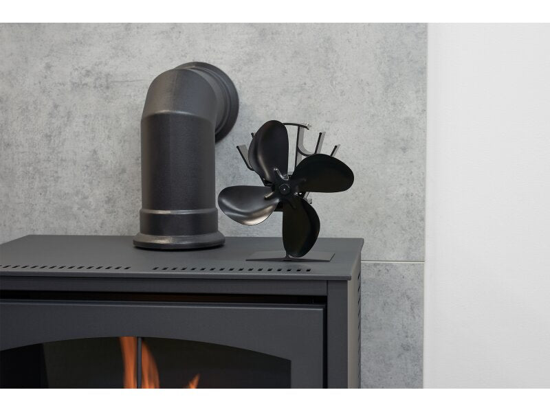 OKO Premium Heat Powered Stove Fan in Black