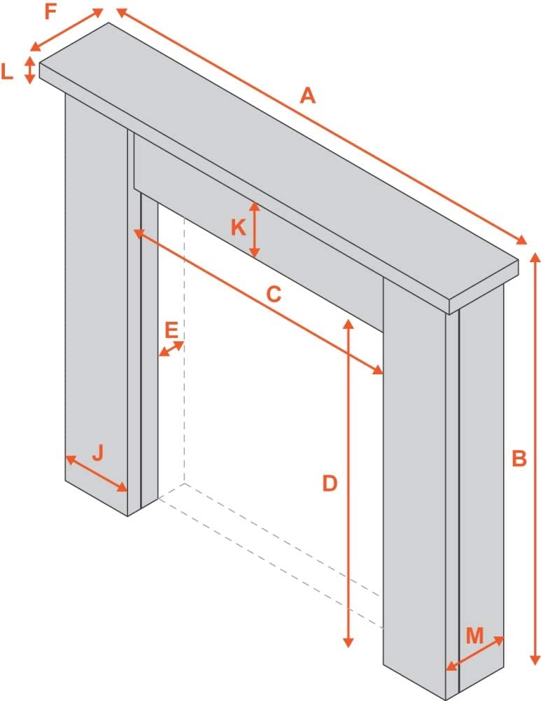 Adam Miami Mantelpiece Oak, 46"