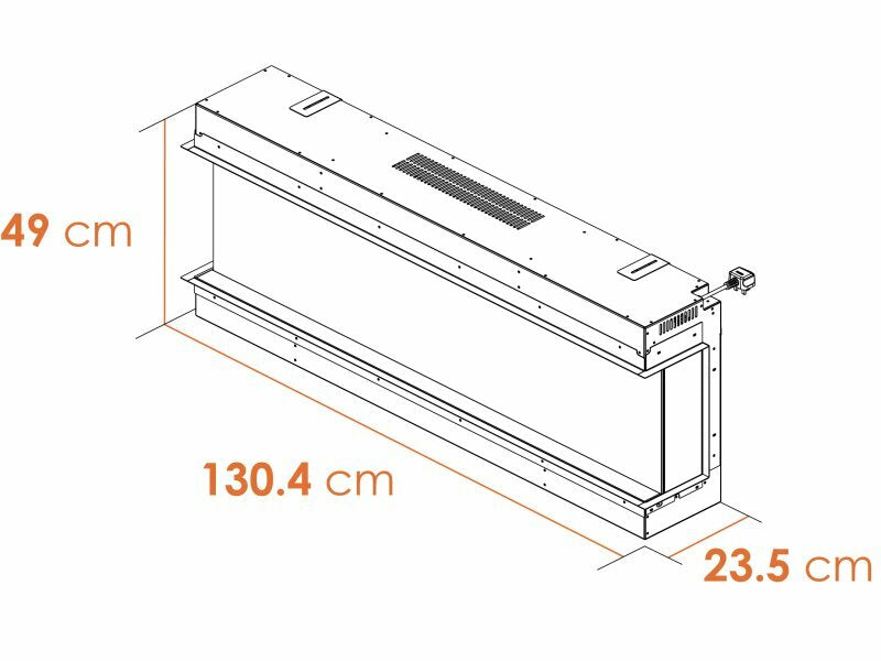 Acantha Aspire 125 Electric Media Fire Dimensions