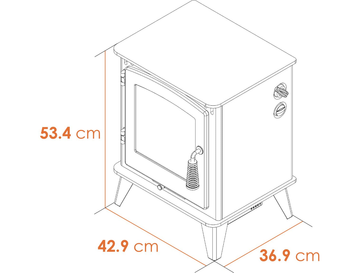 Acantha Echo Electric Stove in Charcoal Grey