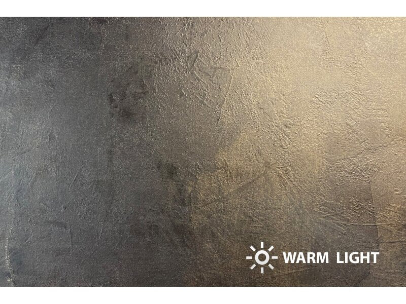 Acantha Nexus Media Wall Bronze Venetian Plaster Effect in Warm Light