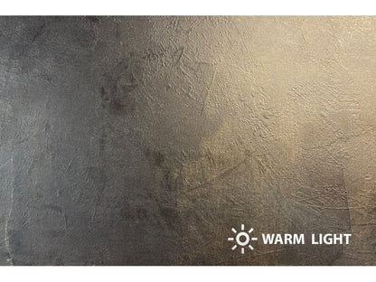 Acantha Nexus Media Wall Bronze Venetian Plaster Effect in Warm Light