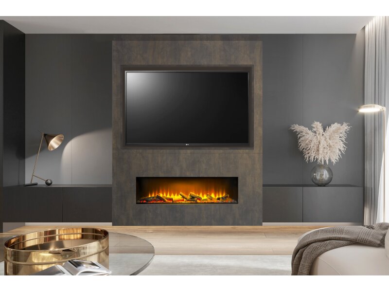 Acantha Nexus Pre-Built Bronze Venetian Plaster Effect Fully Inset Media Wall