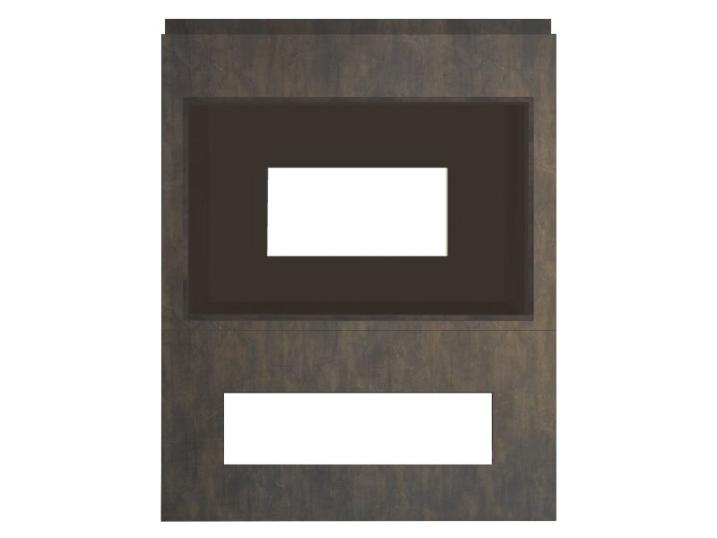 Acantha Nexus Pre-Built Fully Inset Media Wall with TV Recess in Bronze Venetian Plaster Effect