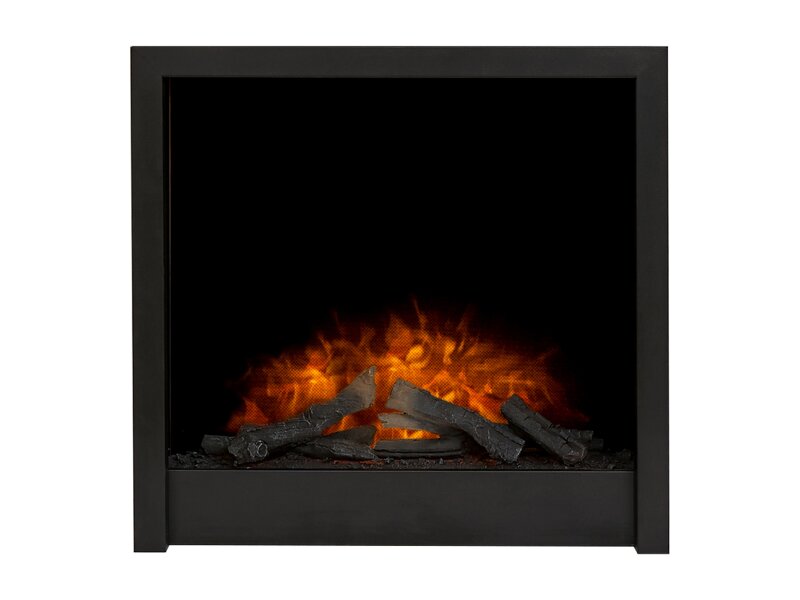 Acantha Ontario Electric Inset Wall Fire with Remote Control in Black 3 Sided Frame