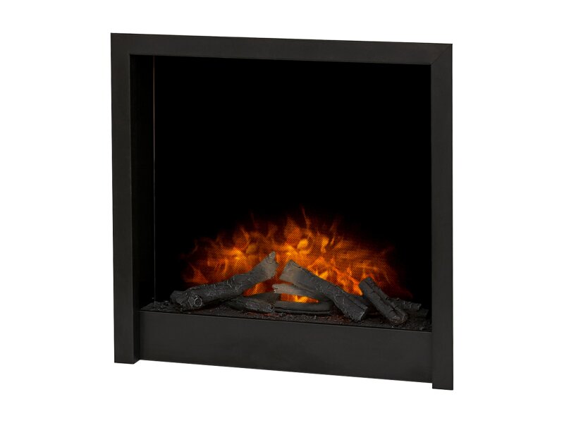 Acantha Ontario Electric Inset Wall Fire with Remote Control in Black 3 Sided Frame