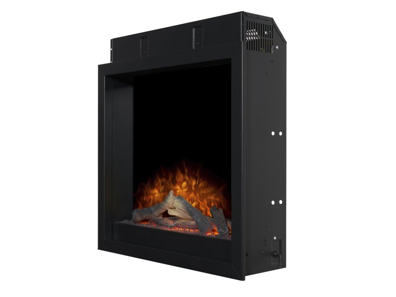 Acantha Ontario Electric Inset Wall Fire with Remote Control in Black 4 Sided Frame