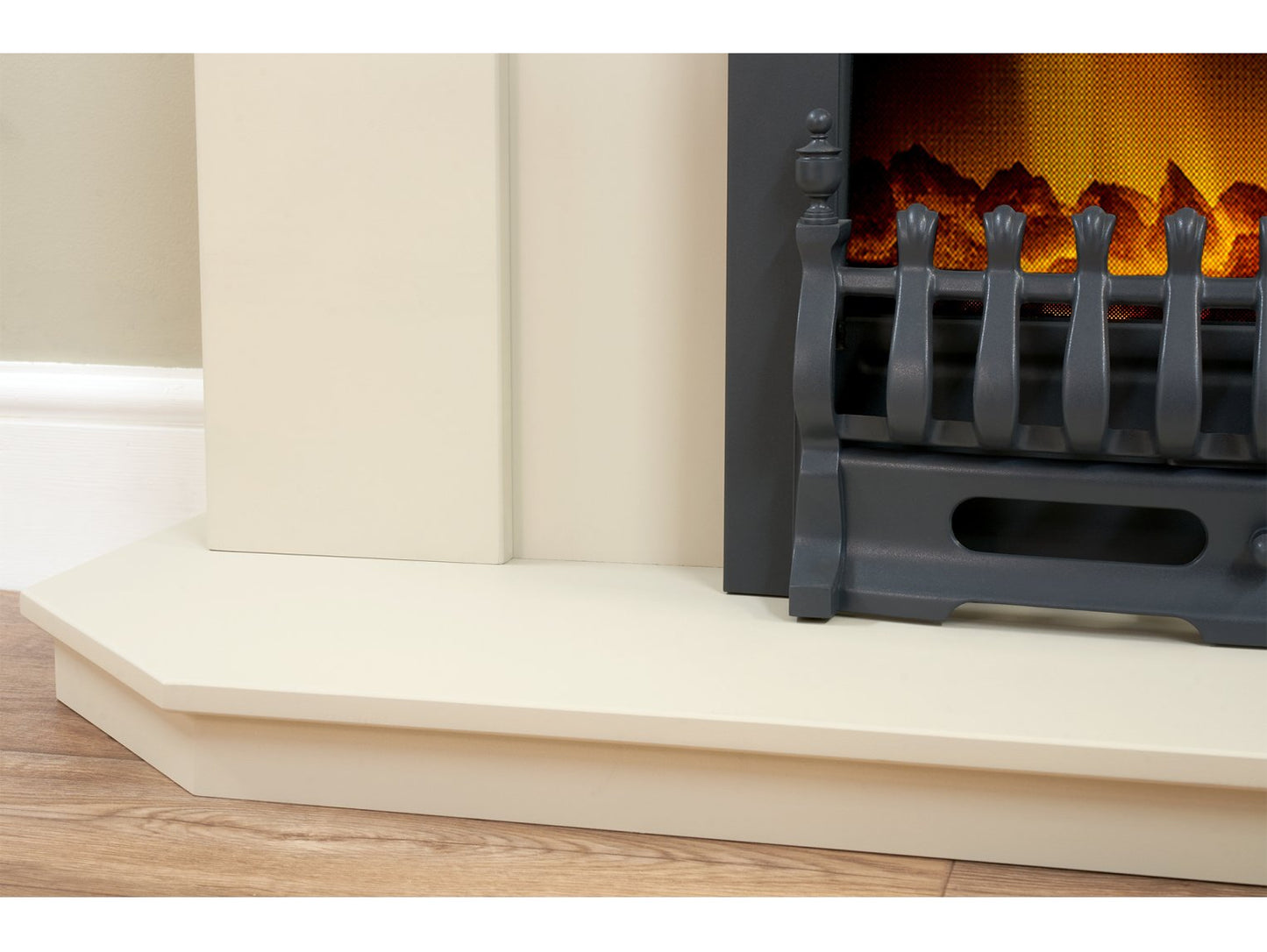 Adam Abbey Fireplace Stone Effect + Blenheim Electric Fire Black, 48"