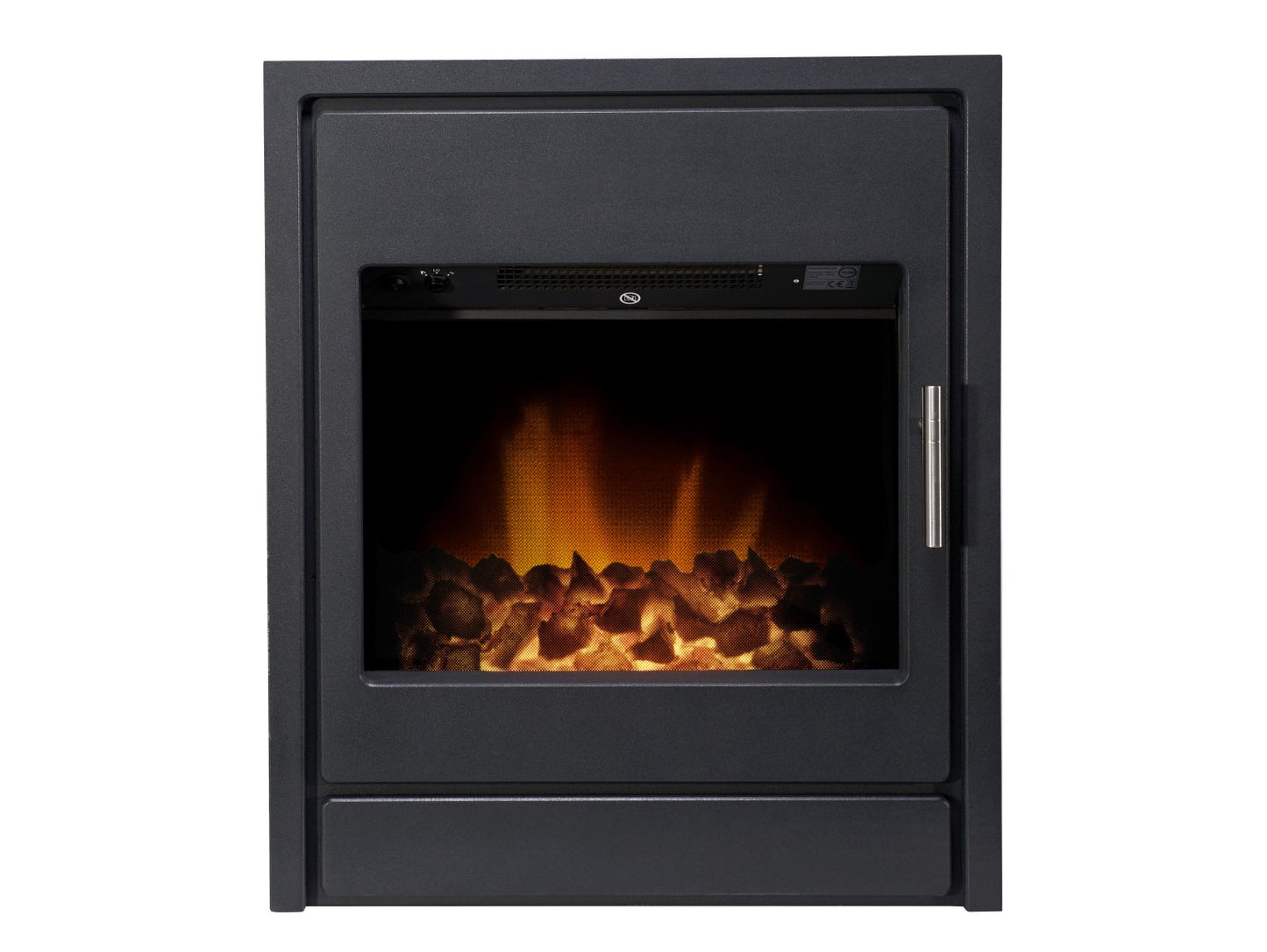 Adam Alta Electric Inset Stove in Black with Remote Control