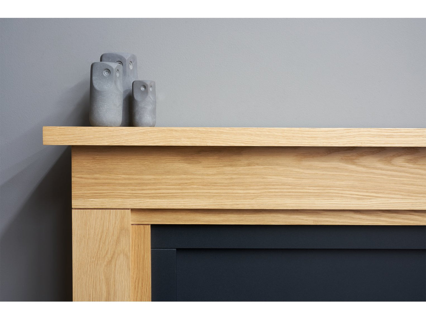 Adam Brentwood Electric Fireplace Suite Oak & Charcoal Grey + Ontario Electric Fire, 43"