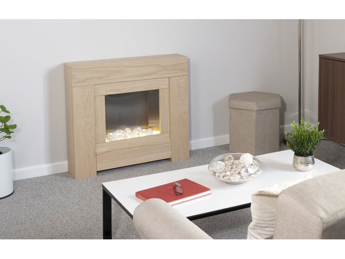 Adam Brooklyn Oak Electric Fireplace Suite 30"