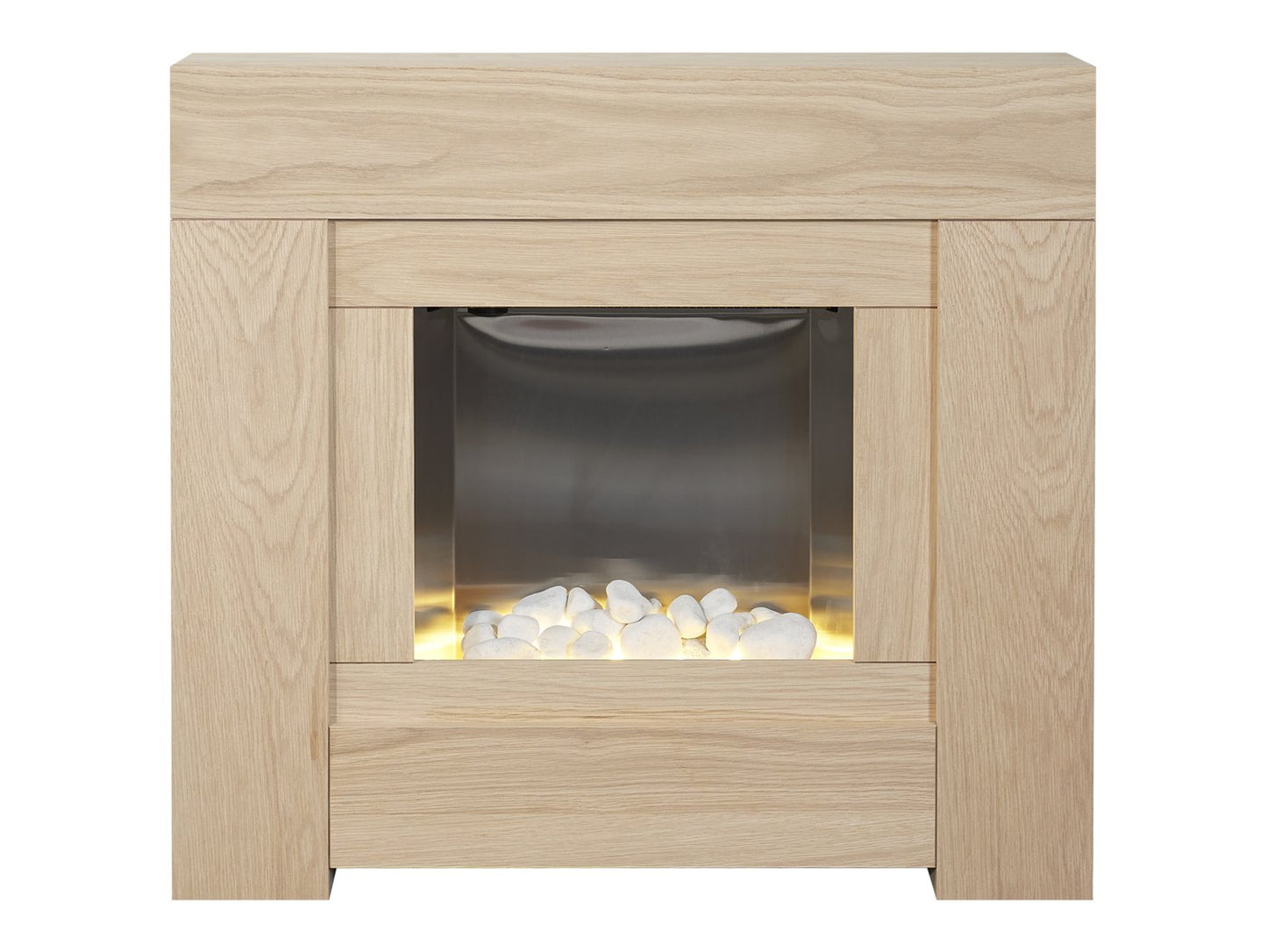 Adam Brooklyn Electric Fireplace Suite in Oak, 30 Inch