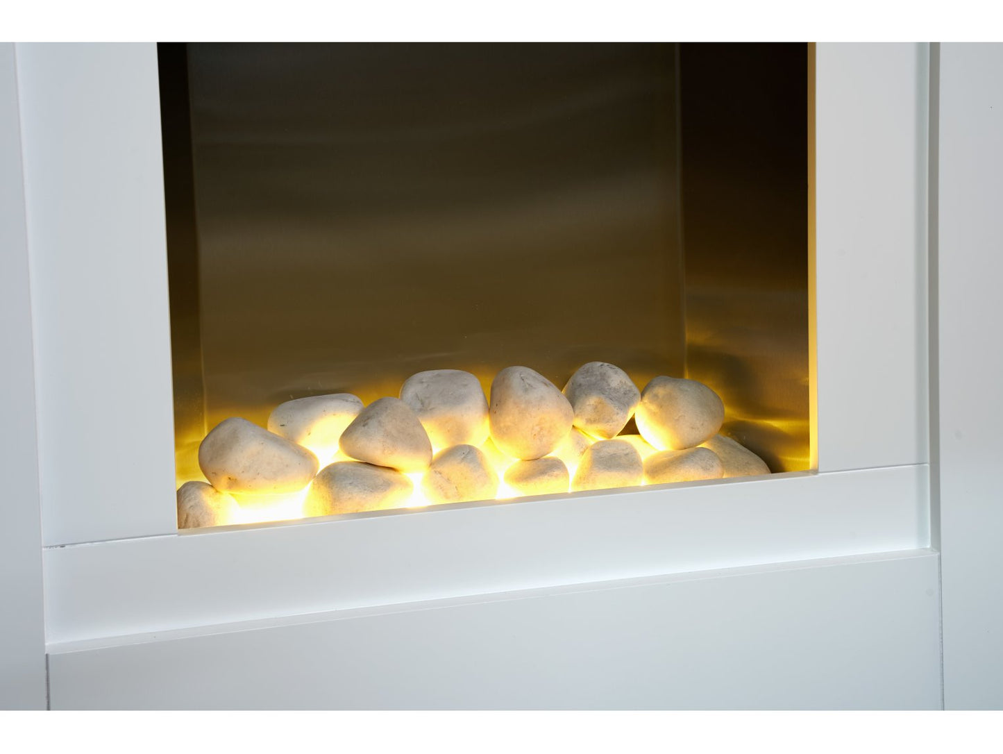 Adam Brooklyn Pure White Electric Fireplace Suite 30"