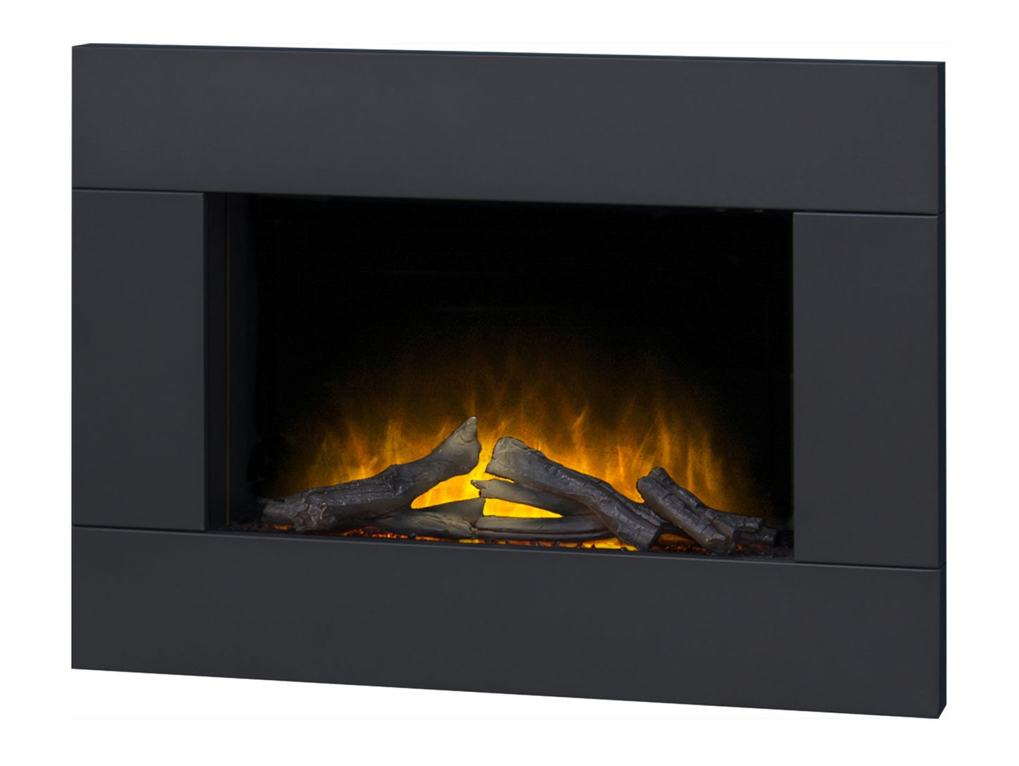 Adam Carina Electric Wall Mounted Fire + Logs & Remote Control Black, 32"